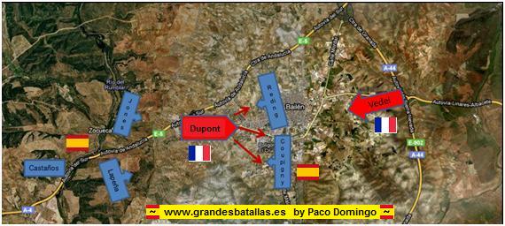 SITUACION INICIAL DE LOS EJERCITOS EN LA BATALLA DE BAILEN